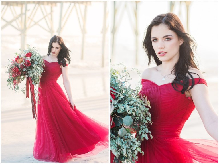 Red To Black Wedding Inspiration Fine Art Beach Photography