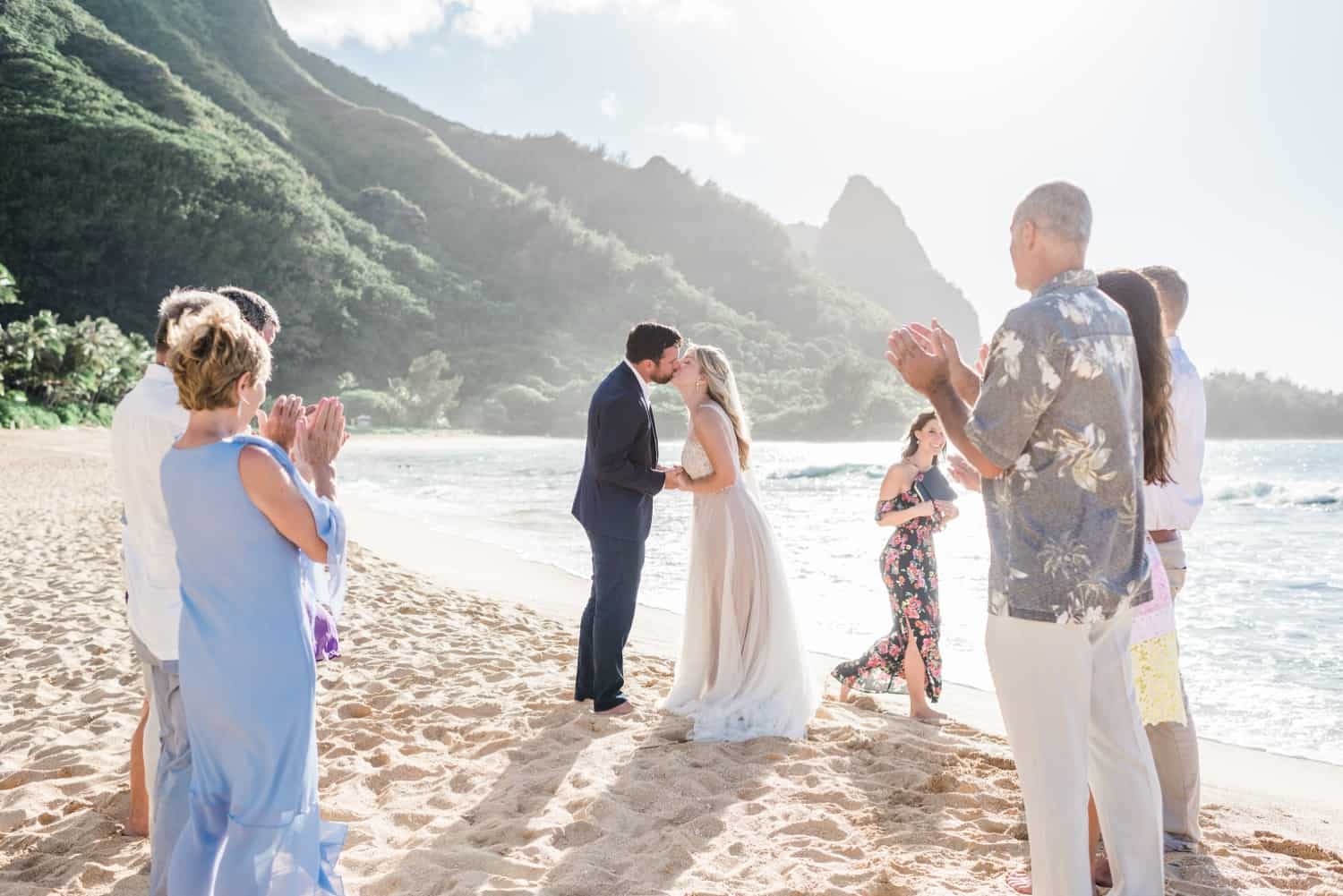 Kauai Elopement Photographer - Tunnels Beach Wedding