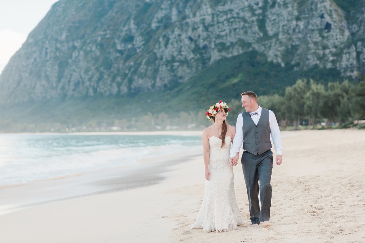 Kristal Sean - Waimanalo Bay Beach Elopement on Oahu 