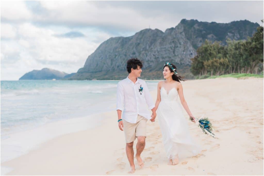 japanese wedding photoshoot at waimanalo beach