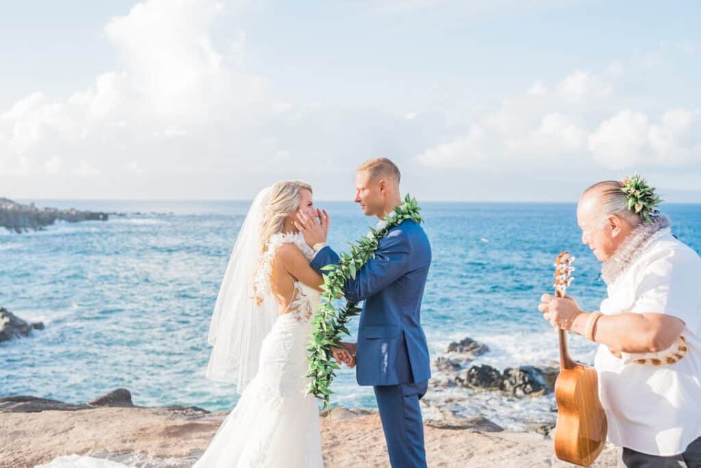 wedding ceremony at ironwoods beach maui