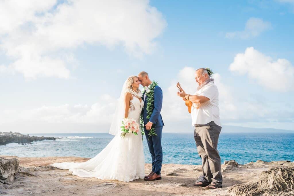 wedding ceremony at ironwoods beach maui