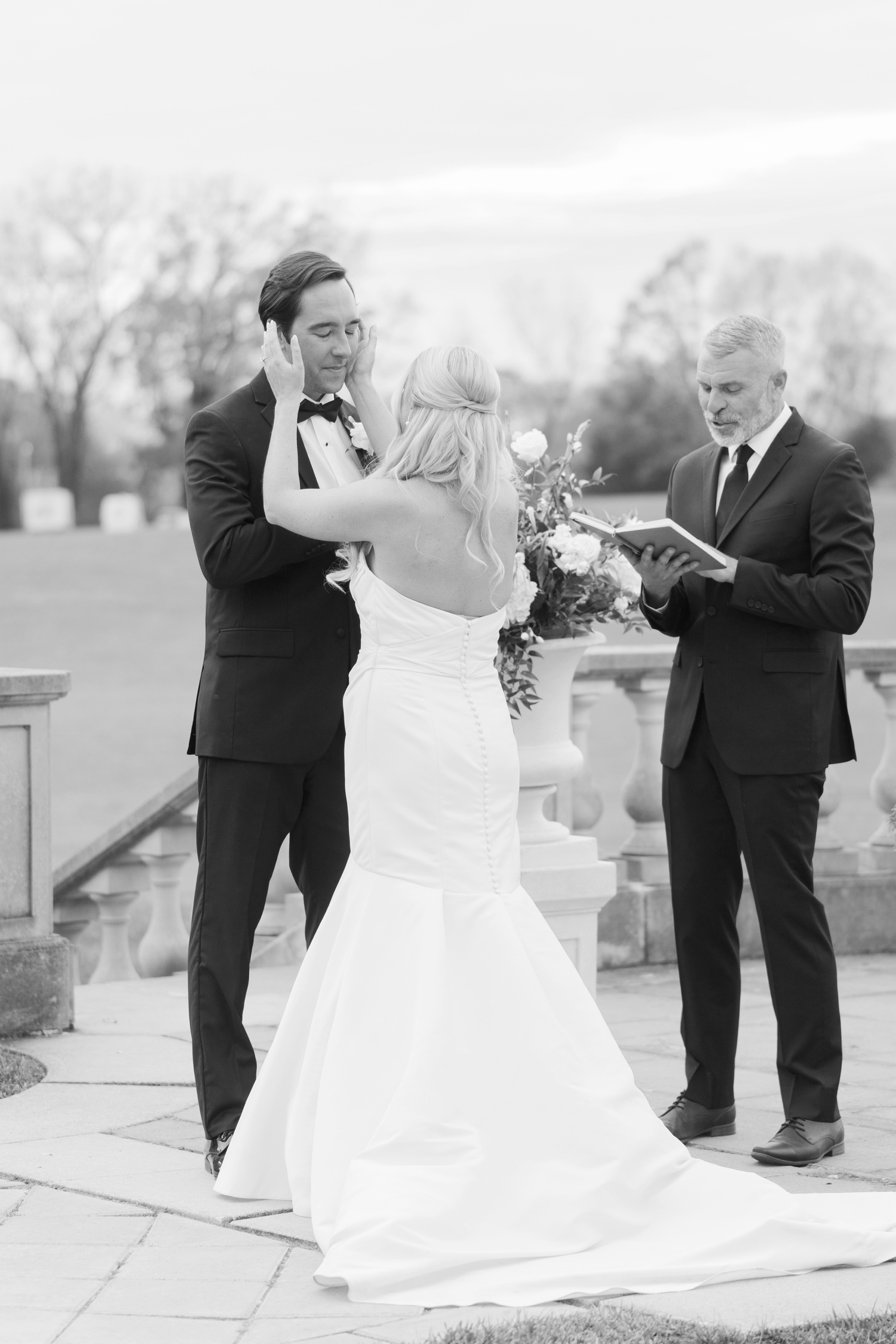 raleigh wedding photographer rae marshall black and white ceremony portrait