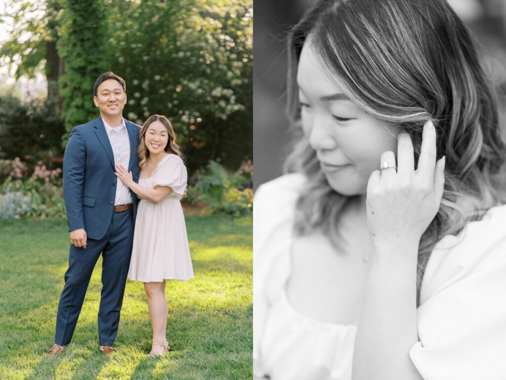 wral azalea garden engagement photography by rae marshall - couple smiling