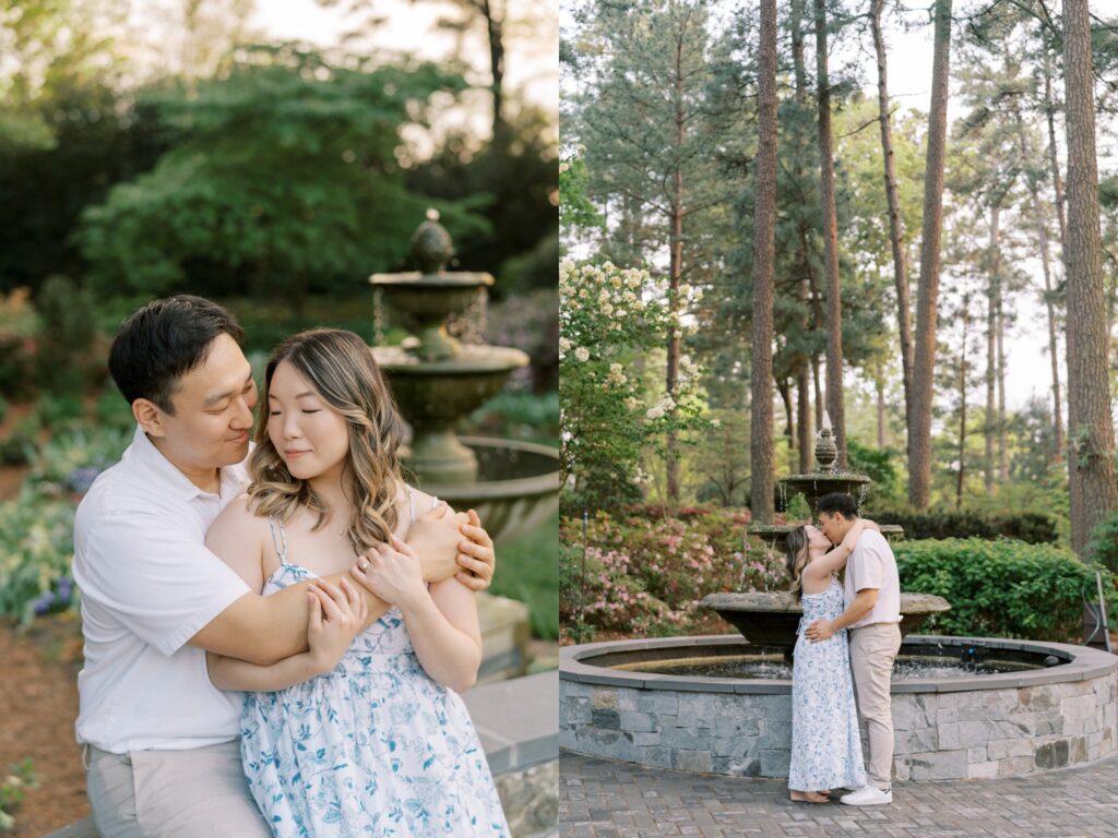 wral azalea garden engagement photography by rae marshall - couple smiling