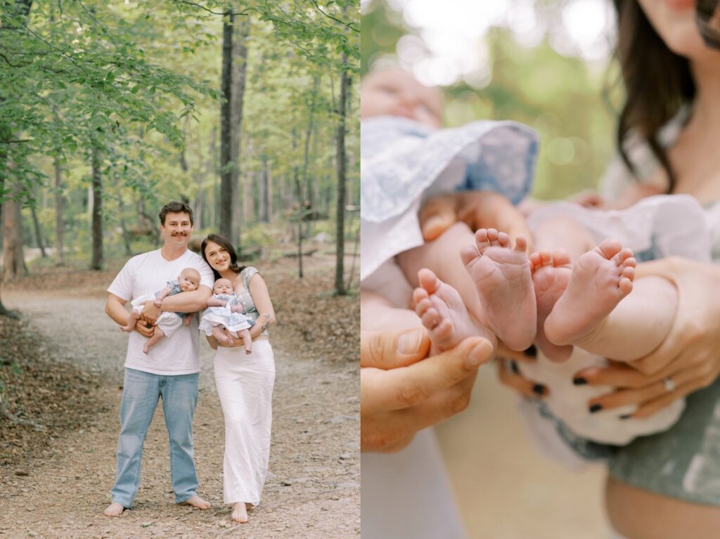 Umstead park family photography by Rae Marshall with twins in Raleigh, North Carolina.