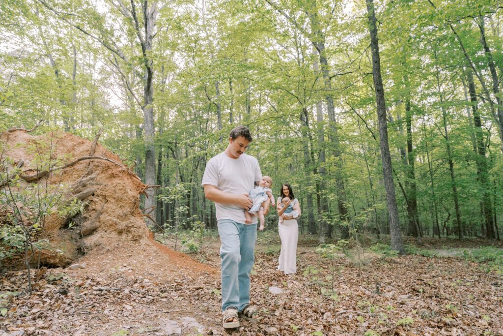 Umstead park family photography by Rae Marshall with twins in Raleigh, North Carolina.