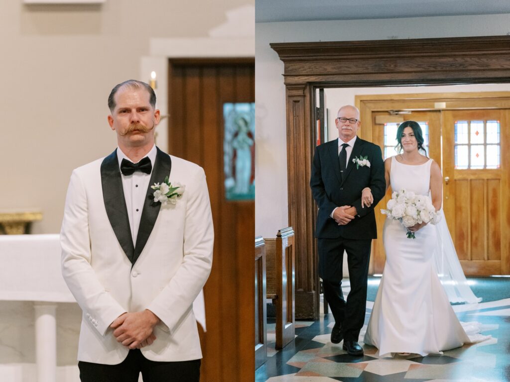 sacred heart church wedding ceremony wedding day raleigh photography