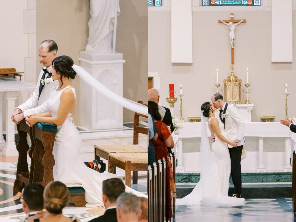 sacred heart church wedding ceremony wedding day raleigh photography