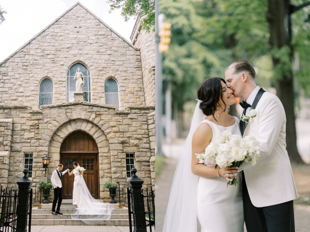 sacred heart church wedding ceremony wedding day raleigh photography