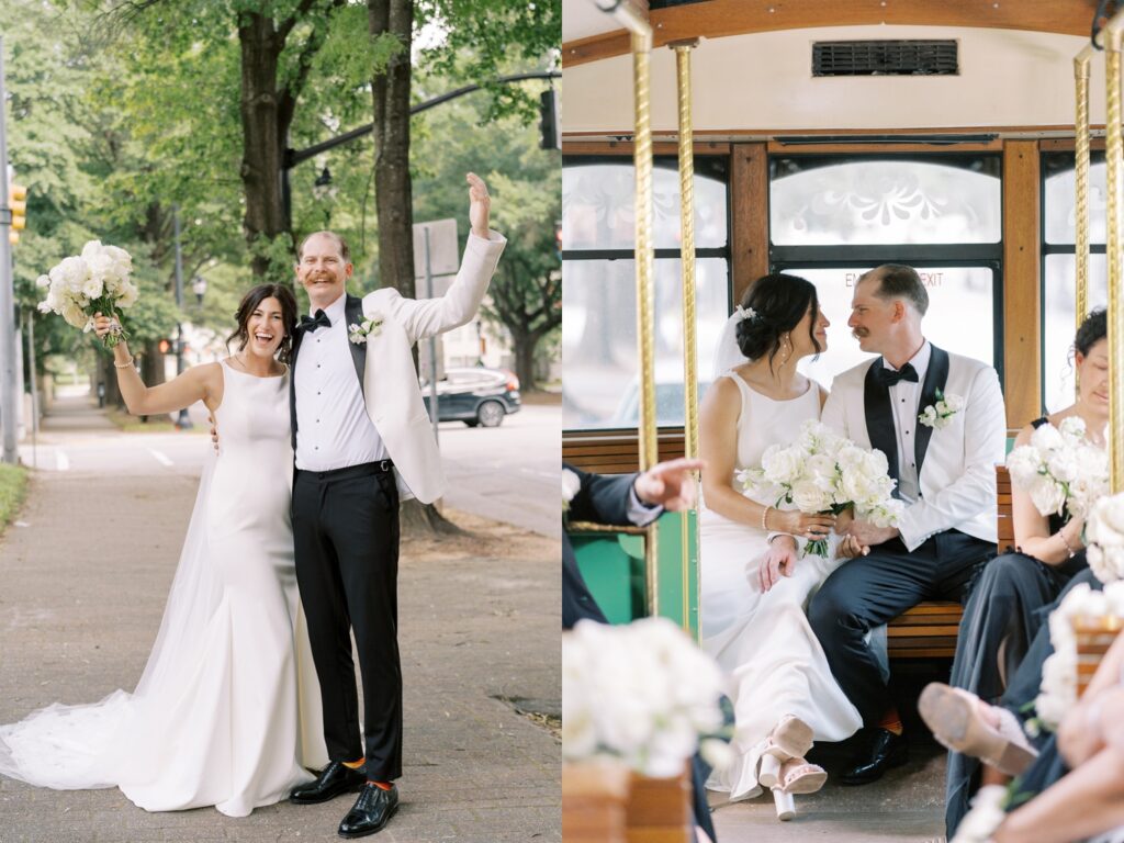 raleigh trolley wedding day photography