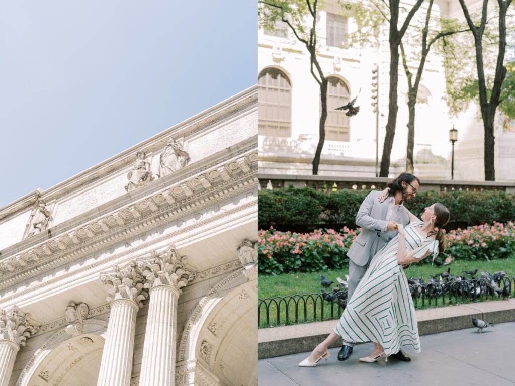 nyc fifth avenue engagement photography street couples photography new york