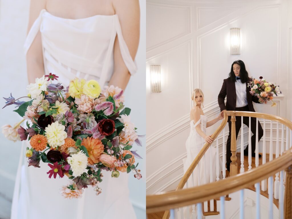 donovan manor wedding venue photography, staircase by Rae Marshall